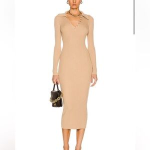 Weekend Stories Avery Rib Knit V Neck Long Sleeves Maxi Dress Women’s Sz S